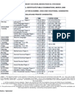 A.P. SSC/OSSC 2008 TimeTable