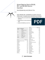 Data Sheet: Solvent Retention Data For DB-624, DB-1, and DB-WAX Columns