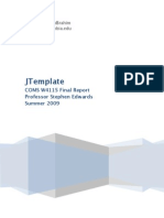 JTemplate COMS W4115 Final Report Professor Stephen Edwards Summer 2009