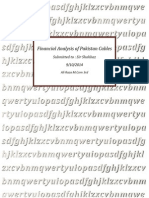 Financial Analysis of Pakistan Cables: Submitted To: Sir Shahbaz 9/10/2014