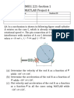 MMEG 221 - Section 1 Matlab Project 4: Student Name Student ID