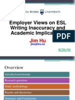 Employer Views On ESL Writing Inaccuracy and Academic Implications