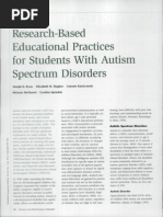 AUTISM - Research Based Educational Practice 