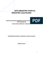 Documento Maestro para El Registro Calificado