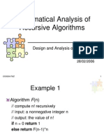 Mathematical Analysis of Recursive Algorithms