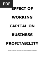 Effect of Working Capital On Business Profitability