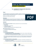 Infectious Diarrhea - Guideline For Ordering Stool Specimens