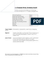 Instructor Notes For Paragraph Writing: Introducing Yourself