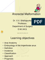 Anorectal Malformation: Dr. V.V. Shahapurkar Professor, Department of Surgery D.M.I.M.S