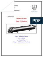 Shell and Tube Heat Exchanger: Research Title