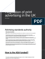 Regulation of Print Advertising in The UK