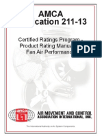 Amca Publication 211-13: Certified Ratings Program - Product Rating Manual For Fan Air Performance