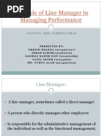 The Role of Line Manager in Managing Performance