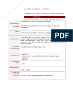 Format For The Design of Activities