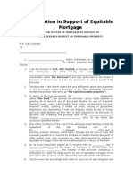 Declaration in Support of Equitable Mortgage