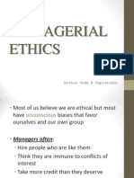 Managerial Ethics: Archie Veda R Capistrano