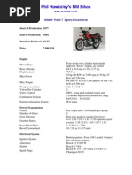 BMW R80/7 Specifications