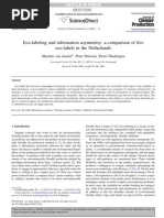 Eco-Labeling and Information Asymmetry: A Comparison of Five Eco-Labels in The Netherlands