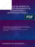 Por Que Se Genero Un Cambio de Pensamiento de Teocentrismo A Antropocentrismo ?