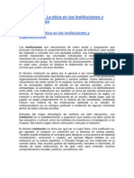 Unidad No. 3 La Ética en Las Instituciones y OrganizacionesEtica