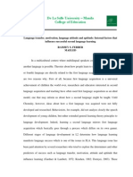 Language Transfer Motivation Language Attitude and Aptitude in Second Language Learning - FERRER (2013)