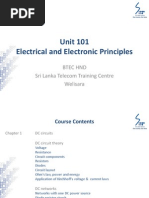 Unit 101 Electrical and Electronic Principles: Btec HND Sri Lanka Telecom Training Centre Welisara