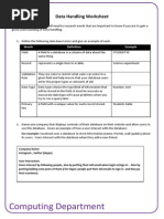 Data Handling Worksheet