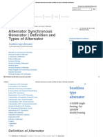 Alternator Synchronous Generator - Definition and Types of Alternator - Electrical4u