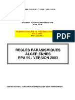 Reglement Parasismiques Algerien V2003