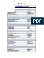 Binb RT: List of Windows Run Commands