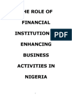 The Role of Financial Institution in Enhancing Business Activities in Nigeria