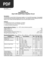 NTE7061 Integrated Circuit Dual 5.3W Audio Power Amplifier Circuit