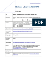 Numerical Methods Library in FORTRAN: Sets The Weights and Points For The 8-Point Gaussian Rule