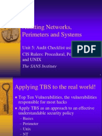 Auditing Networks, Perimeters and Systems: Unit 5: Audit Checklist Using CIS Rulers: Procedural, Perimeter, and UNIX