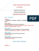 Programme 22ème Congrès D'ophtalmologie de SFAX (Le 7 Et 8 Octobre 2011)