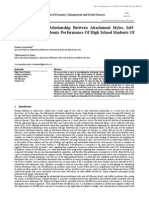 Investigating The Relationship Between Attachment Styles, Self-Efficiency and Academic Performance of High School Students of Zahedan City