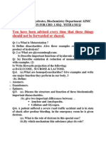 Carbohydrates Biochemistry Seq With Key