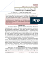 Synthesis and Characterization of MN, Ce Co-Doped CDS Nanoparticles Synthesized Via Co-Precipitation Method