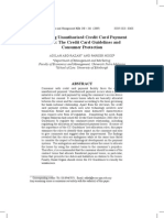 Allocating Unauthorised Credit Card Payment Losses: The Credit Card Guidelines and Consumer Protection