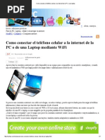 Como Conectar El Teléfono Celular A La Internet de La PC o Una Laptop