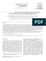 A Survey On The Presence of Free Glutamic Acid in Foodstuffs