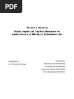 Study Impact of Capital Structure On Performance of Hindalco Industries LTD