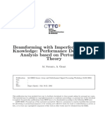 Beamforming With Imperfect Channel Knowledge Performance Degradation Analysis Based On Perturbation Theory