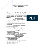 How To Write A Research Report Presentation