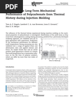 Predicting The Long-Term Mechanical Performance of Polycarbonate From Thermal History During Injection Molding