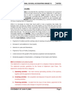 Alwadi International School Accounting Grade 12 Notes: Statement of Cash Flows