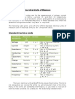 Electrical Units of Measure