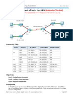 6.4.3.3 Packet Tracer - Connect A Router To A LAN Instructions IG