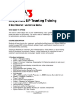 The Course Outline Avaya Aura SIP Trunking PDF