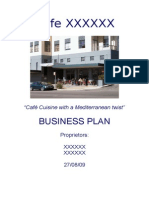 Business Plan Template Existing Cafe